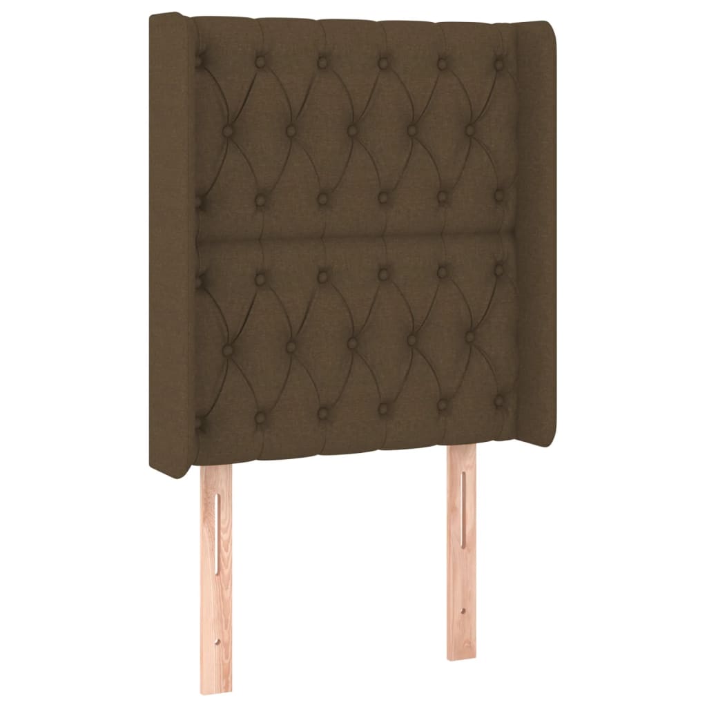 Sommier à lattes de lit matelas LED Marron foncé 80x200cm Tissu - XIOS