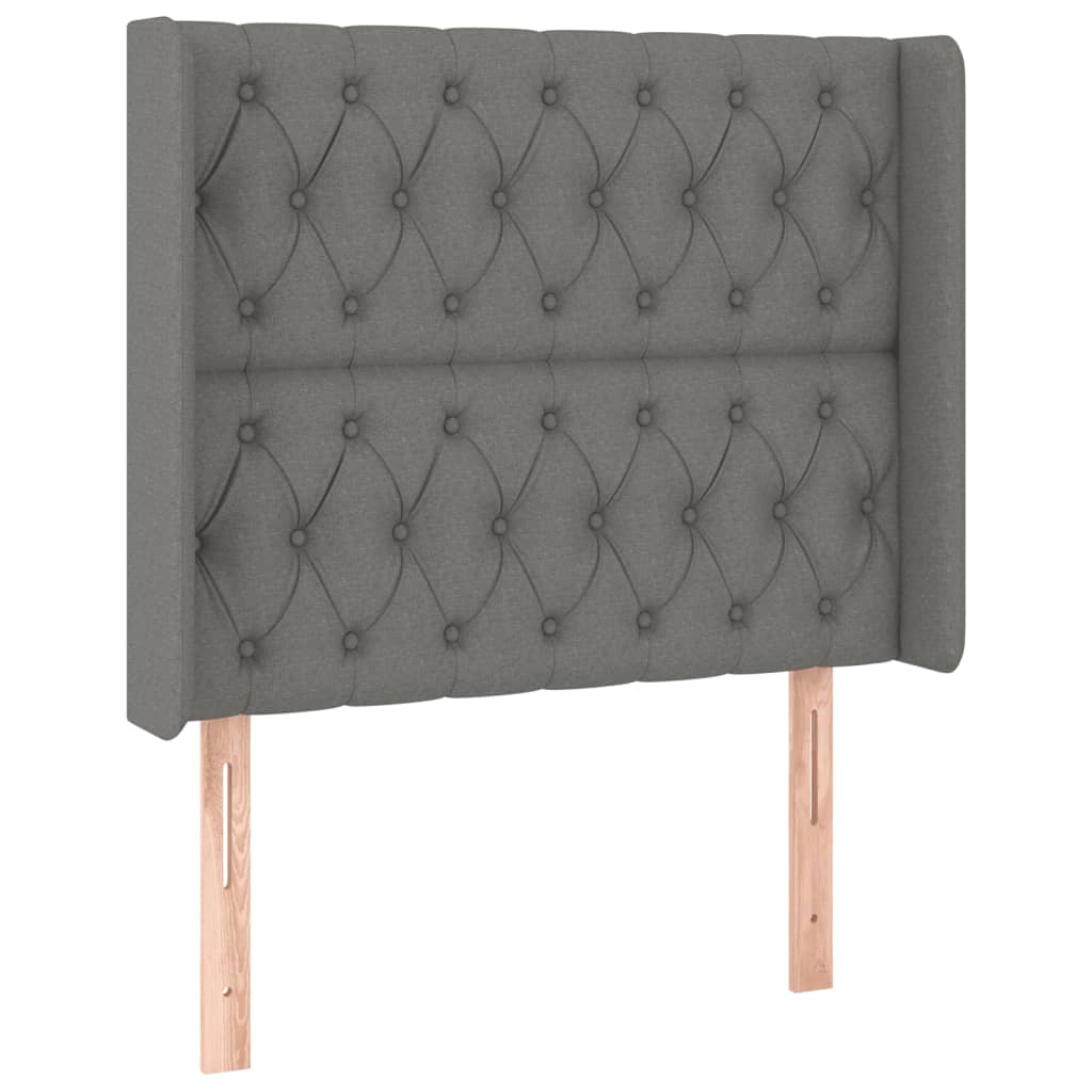 Sommier à lattes de lit matelas LED Gris foncé 90x200cm Tissu - XIOS