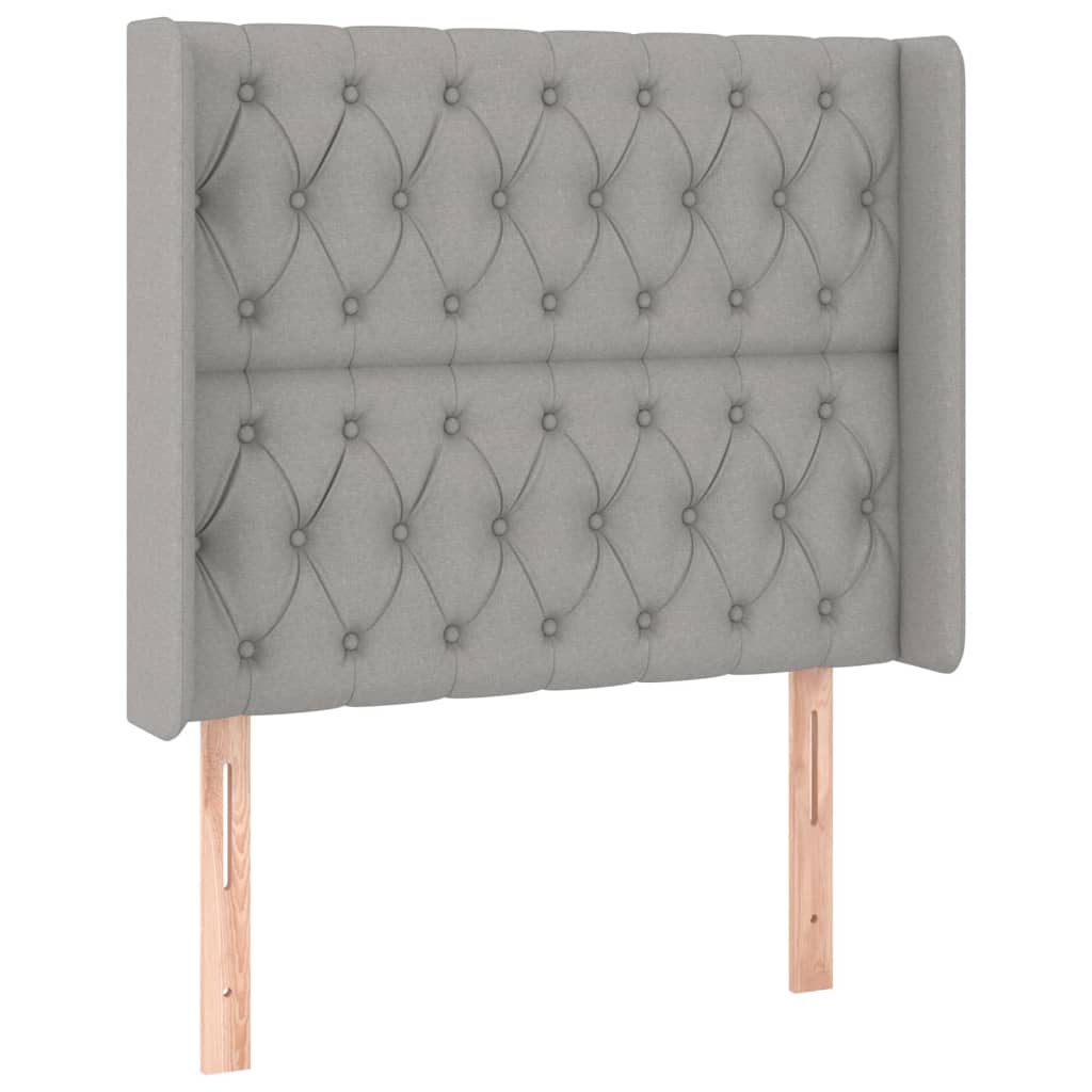 Sommier à lattes de lit matelas LED Gris clair 100x200 cm Tissu - XIOS