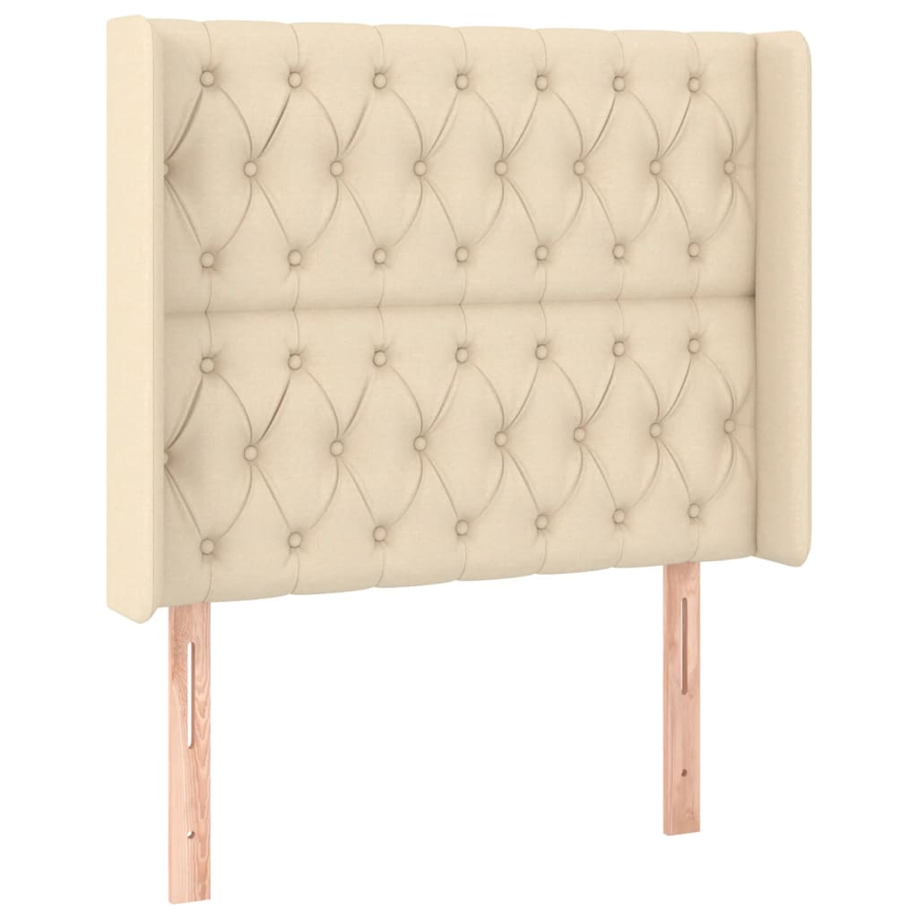 Sommier à lattes de lit matelas et LED Crème 100x200 cm Tissu - XIOS