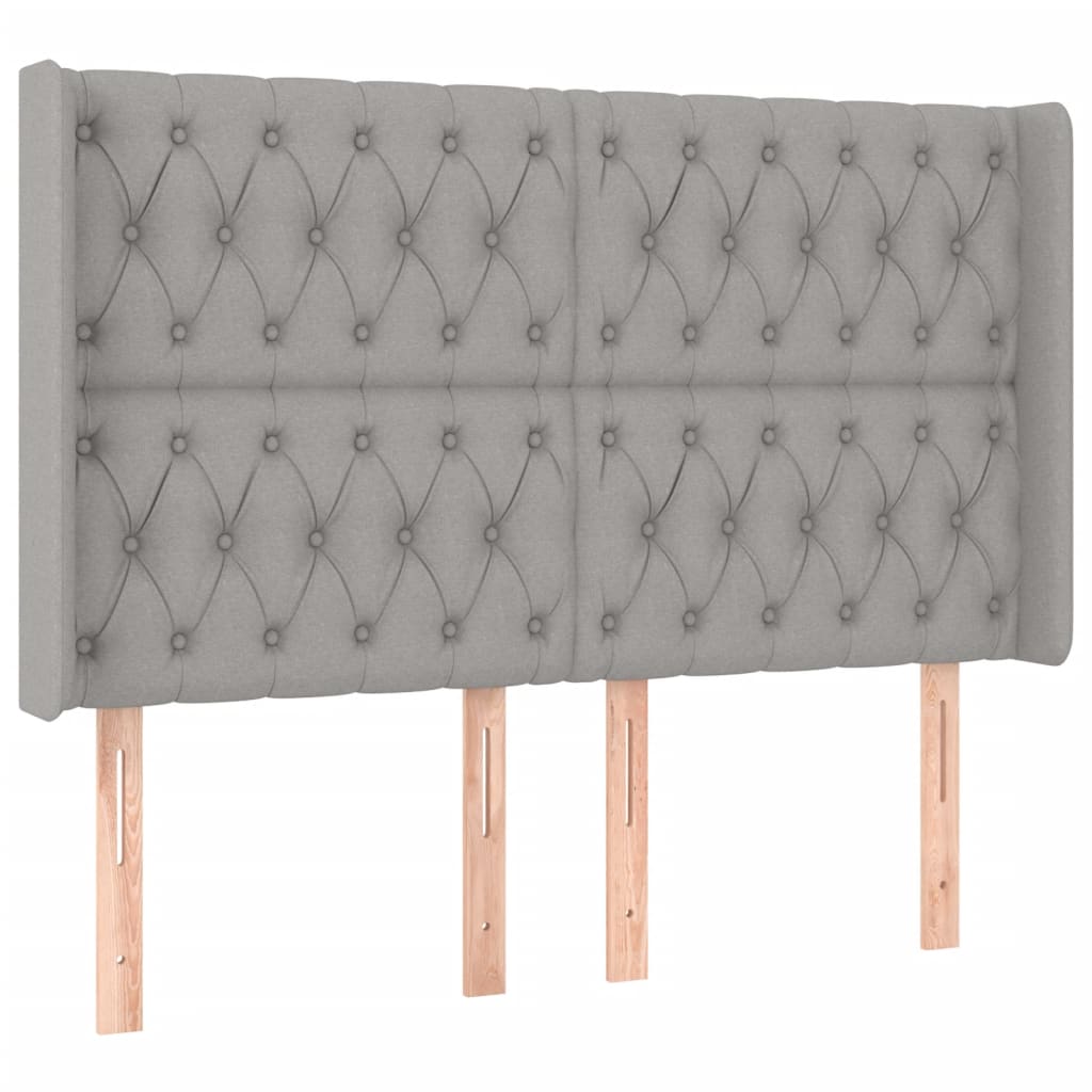 Sommier à lattes de lit matelas LED Gris clair 160x200 cm Tissu - XIOS