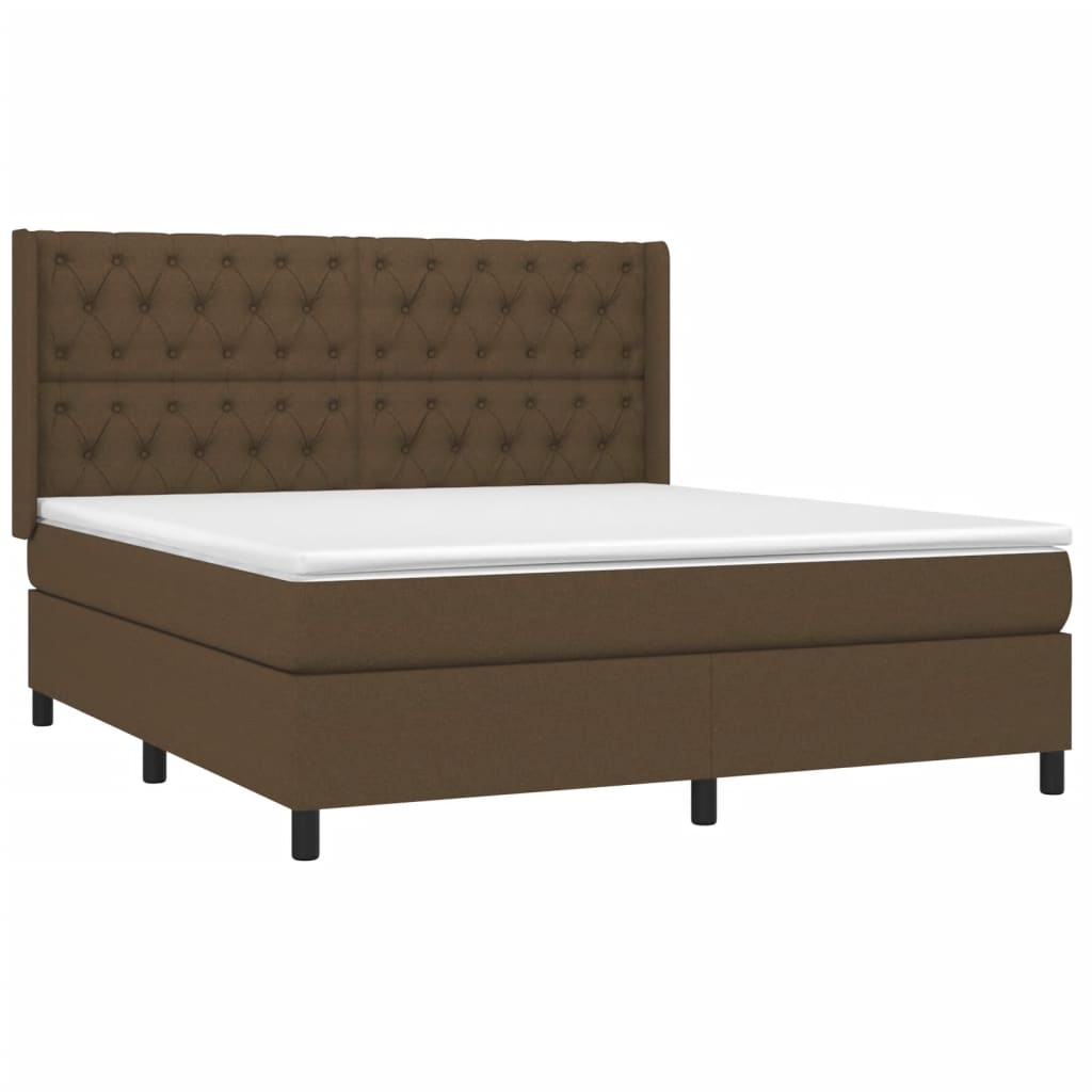 Sommier à lattes de lit matelas et LED Marron foncé 160x200 cm - XIOS