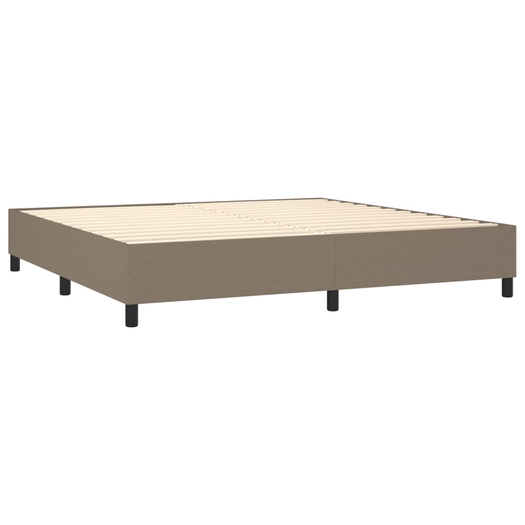 Sommier à lattes de lit matelas et LED Taupe 200x200 cm Tissu - XIOS