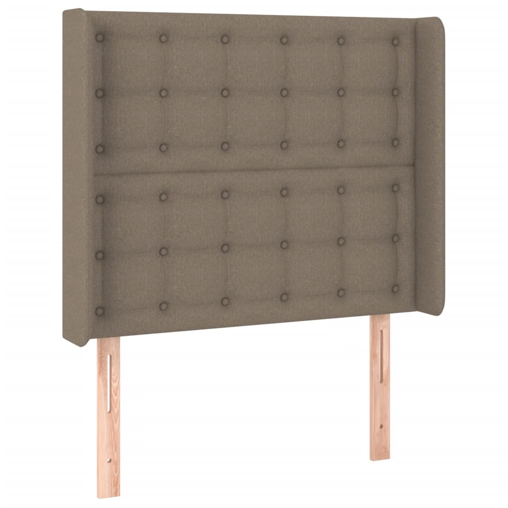 Sommier à lattes de lit matelas et LED Taupe 100x200 cm Tissu - XIOS