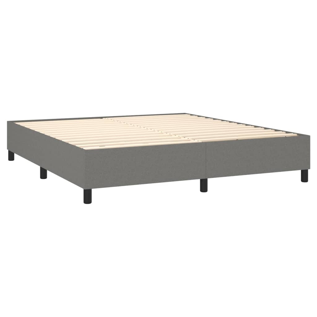Sommier à lattes de lit matelas LED Gris foncé 160x200 cm Tissu - XIOS