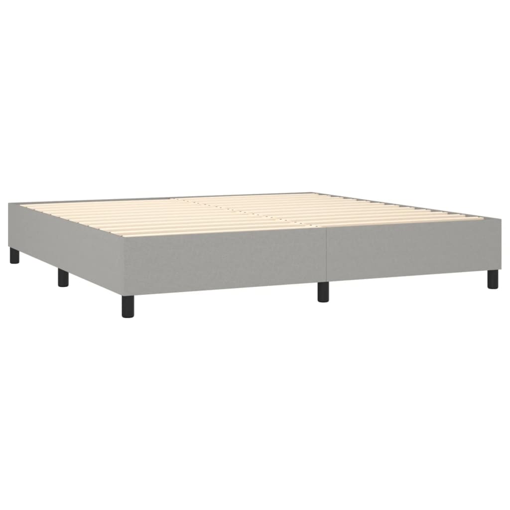 Sommier à lattes de lit matelas LED Gris clair 200x200 cm Tissu - XIOS