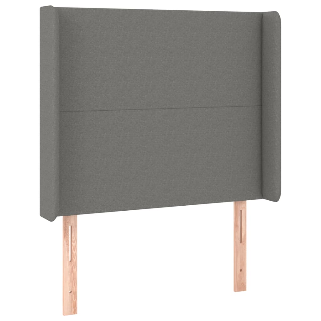 Sommier à lattes de lit matelas LED Gris foncé 100x200 cm Tissu - XIOS