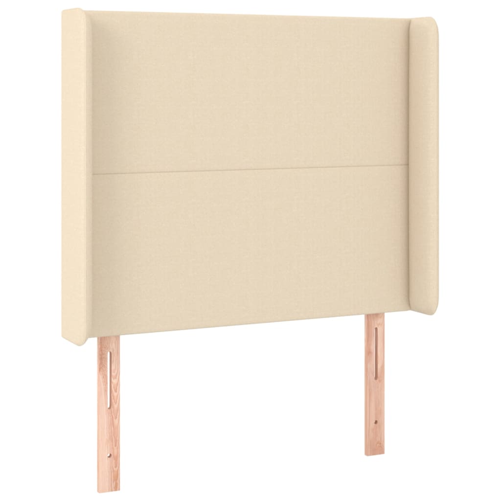 Sommier à lattes de lit matelas et LED Crème 100x200 cm Tissu - XIOS