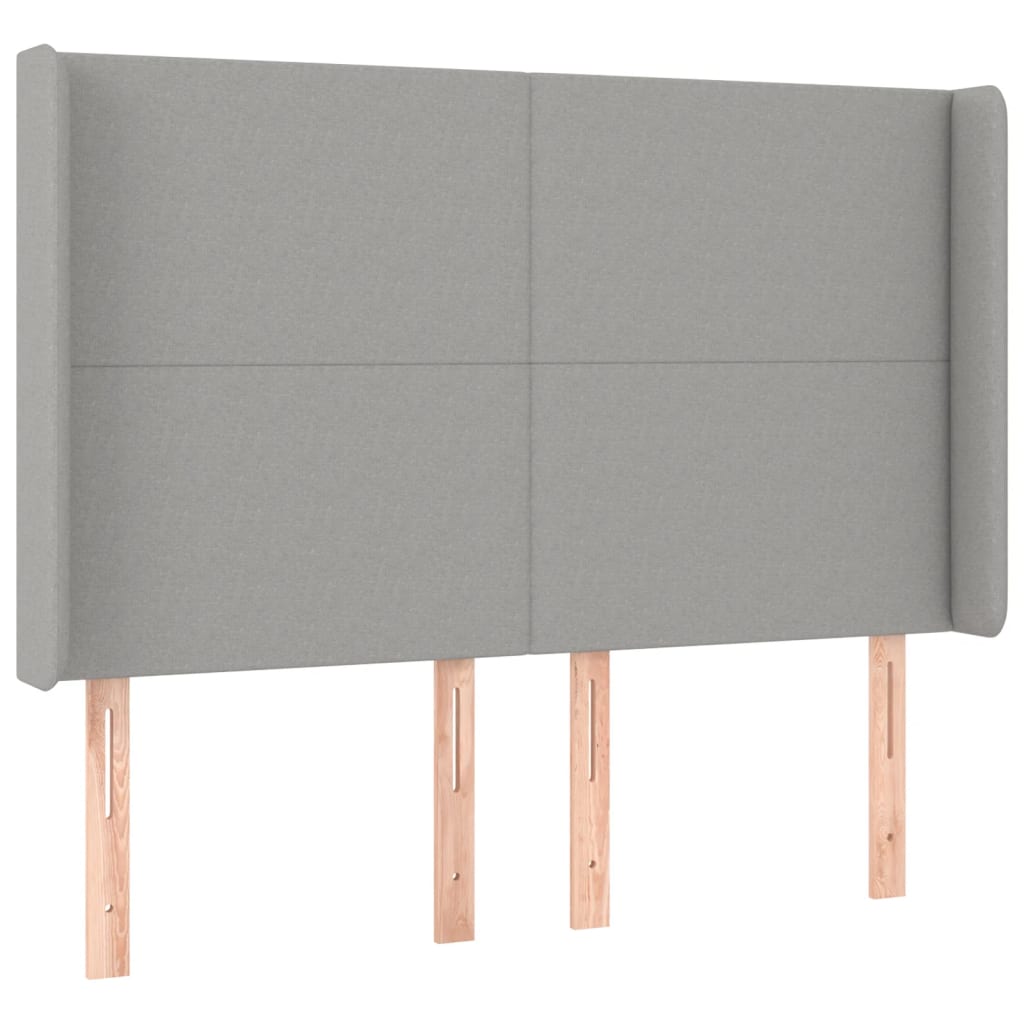 Sommier à lattes de lit matelas LED Gris clair 140x190 cm Tissu - XIOS