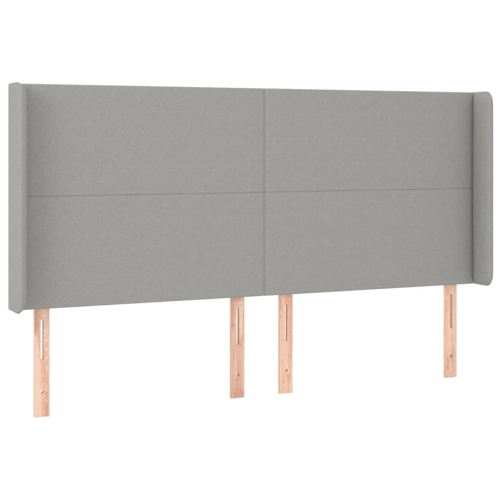Sommier à lattes de lit matelas LED Gris clair 180x200 cm Tissu - XIOS