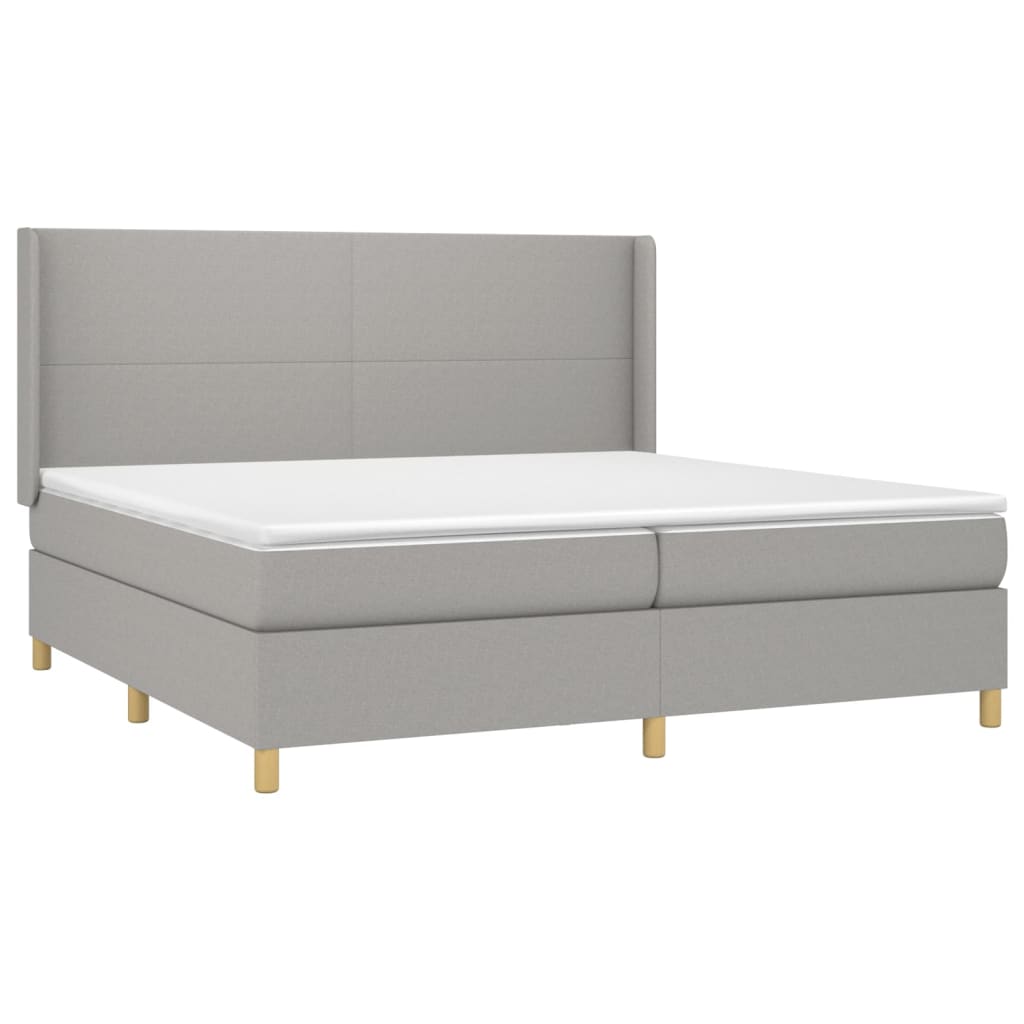 Sommier à lattes de lit matelas LED Gris clair 200x200 cm Tissu - XIOS