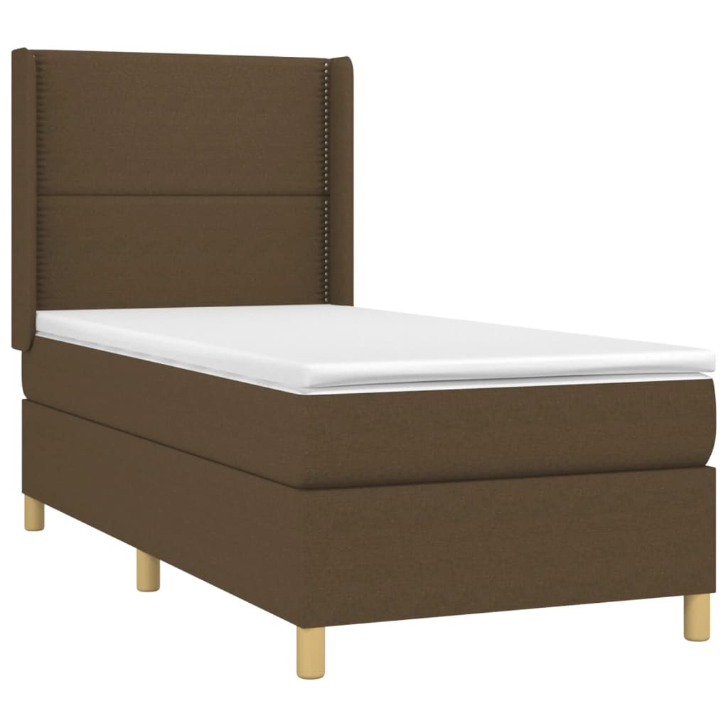 Sommier à lattes de lit matelas LED Marron foncé 80x200cm Tissu - XIOS