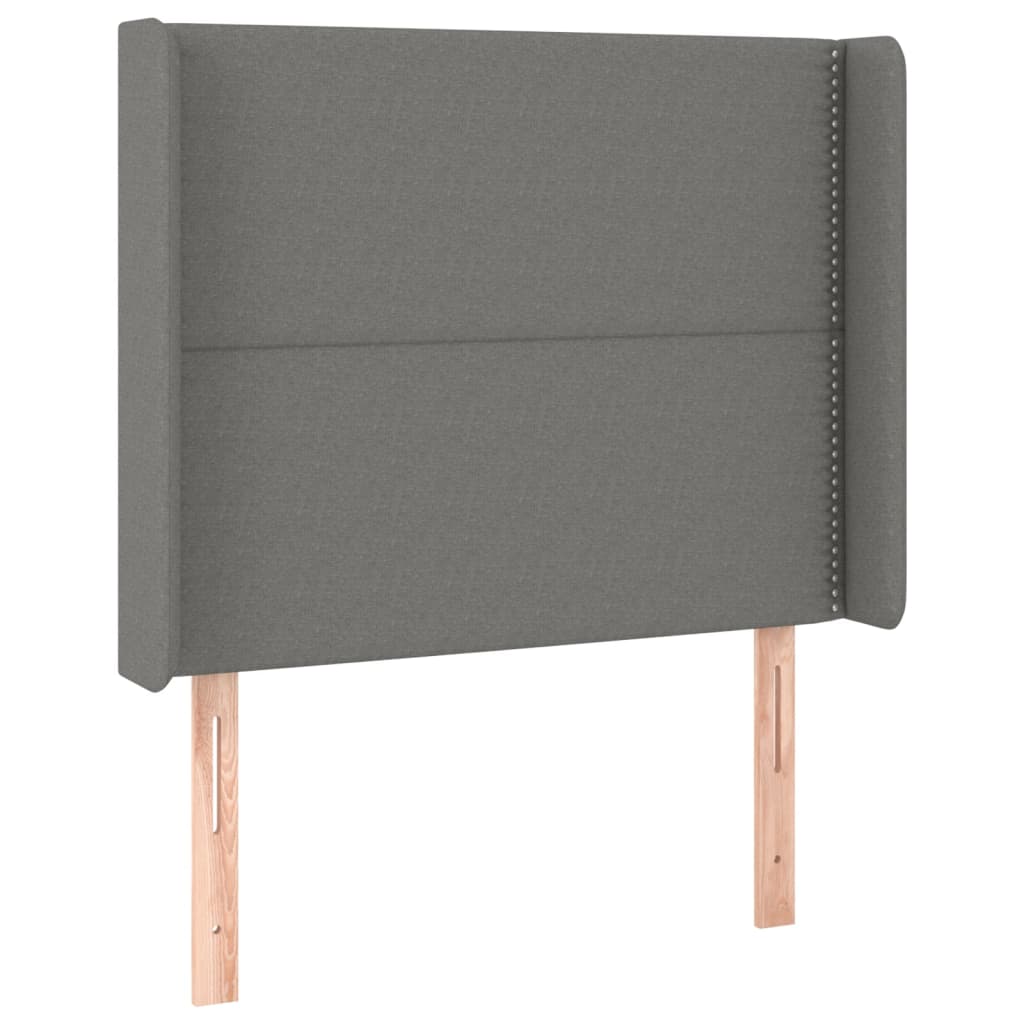 Sommier à lattes de lit matelas LED Gris foncé 90x200cm Tissu - XIOS