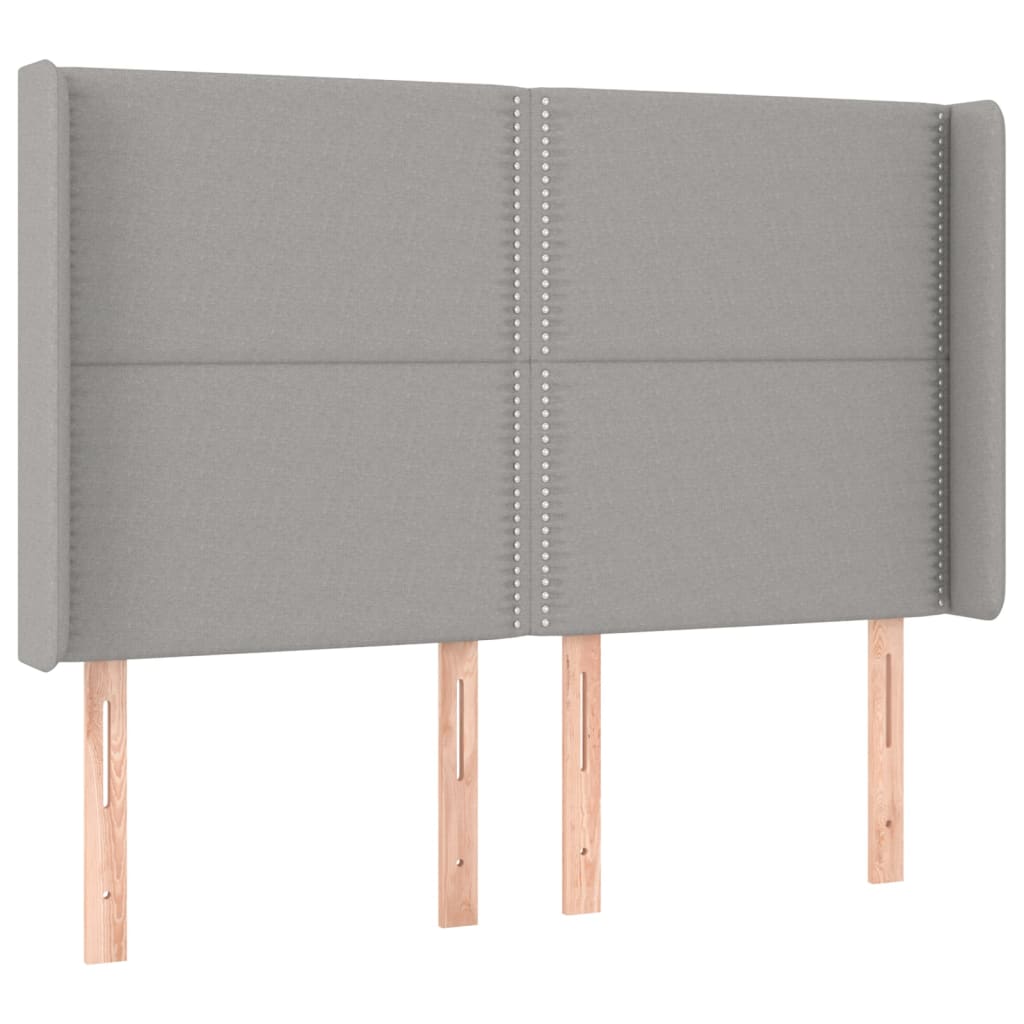 Sommier à lattes de lit matelas LED Gris clair 140x200 cm Tissu - XIOS