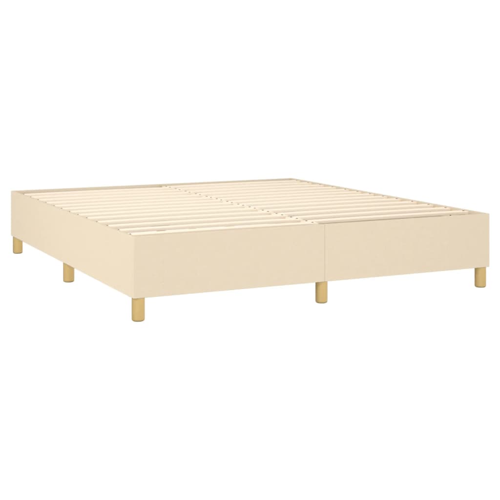Sommier à lattes de lit matelas et LED Crème 180x200 cm Tissu - XIOS