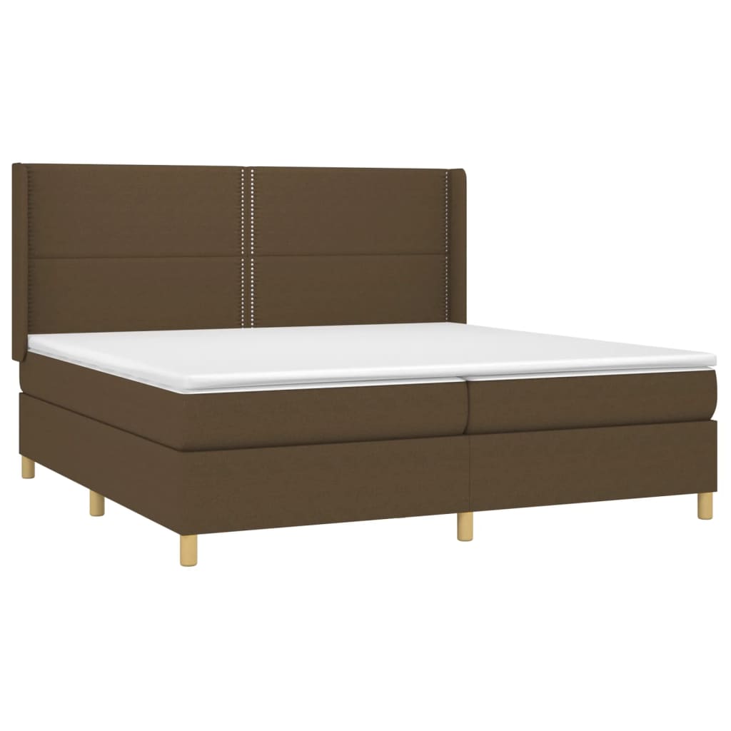 Sommier à lattes de lit matelas et LED Marron foncé 200x200 cm - XIOS