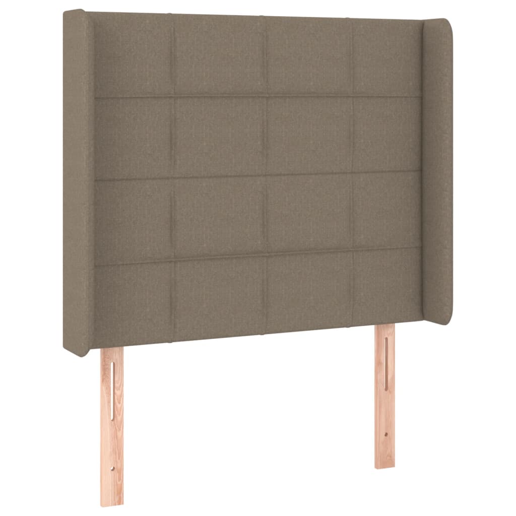 Sommier à lattes de lit matelas et LED Taupe 90x200 cm Tissu - XIOS