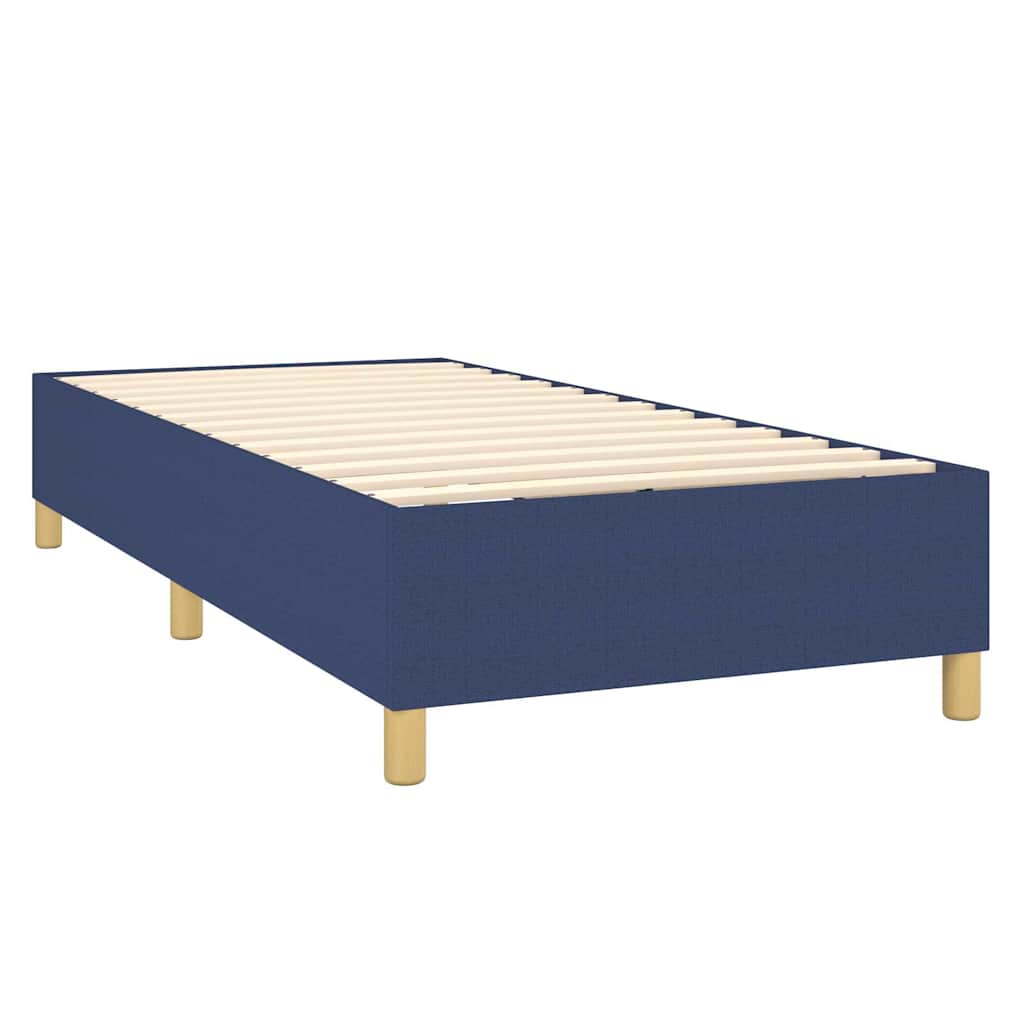 Sommier à lattes de lit matelas et LED Bleu 90x200 cm Tissu - XIOS