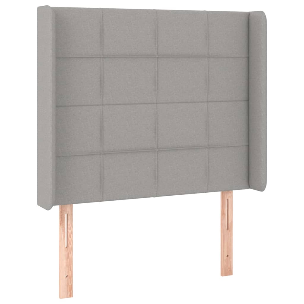Sommier à lattes de lit matelas LED Gris clair 100x200 cm Tissu - XIOS