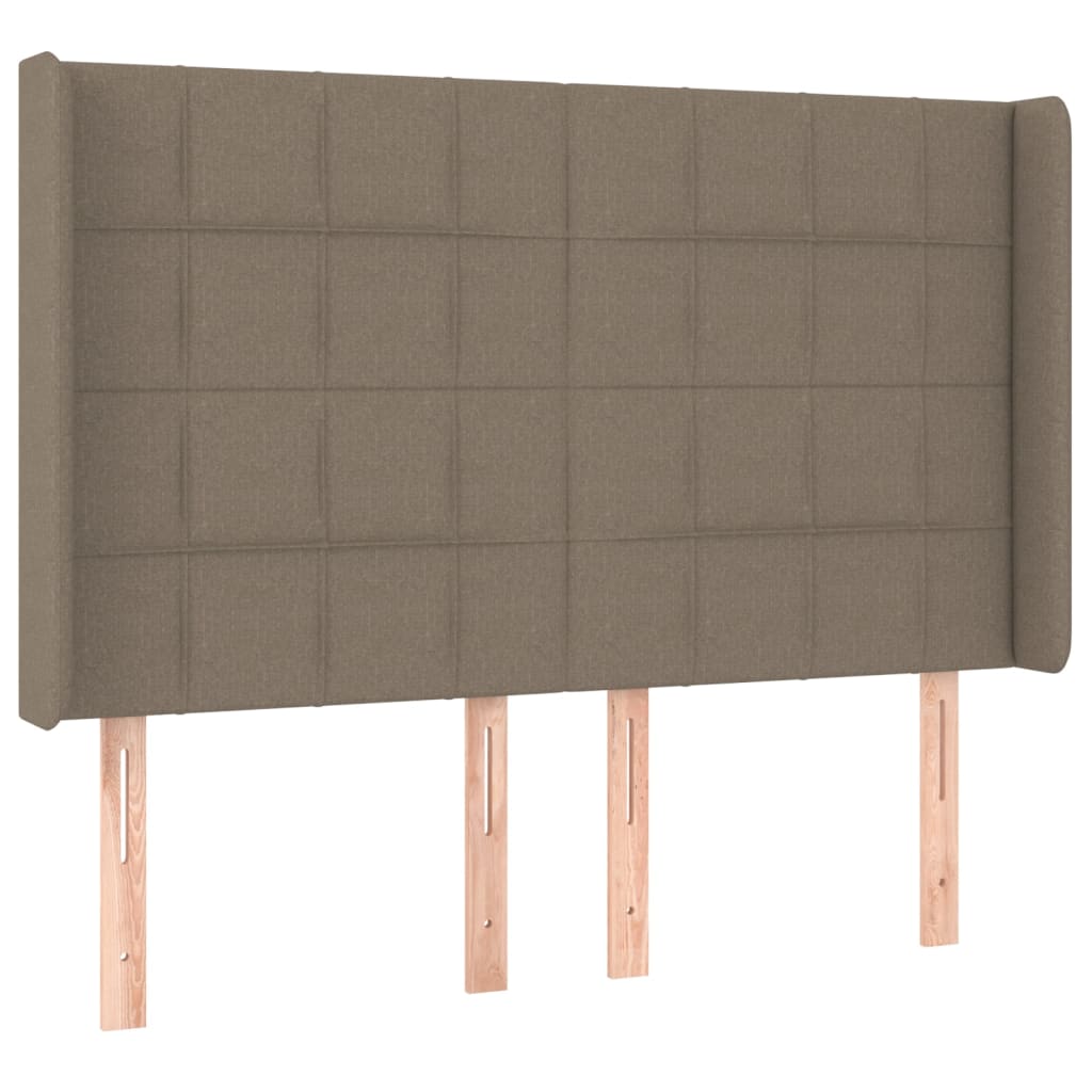 Sommier à lattes de lit matelas et LED Taupe 140x200 cm Tissu - XIOS