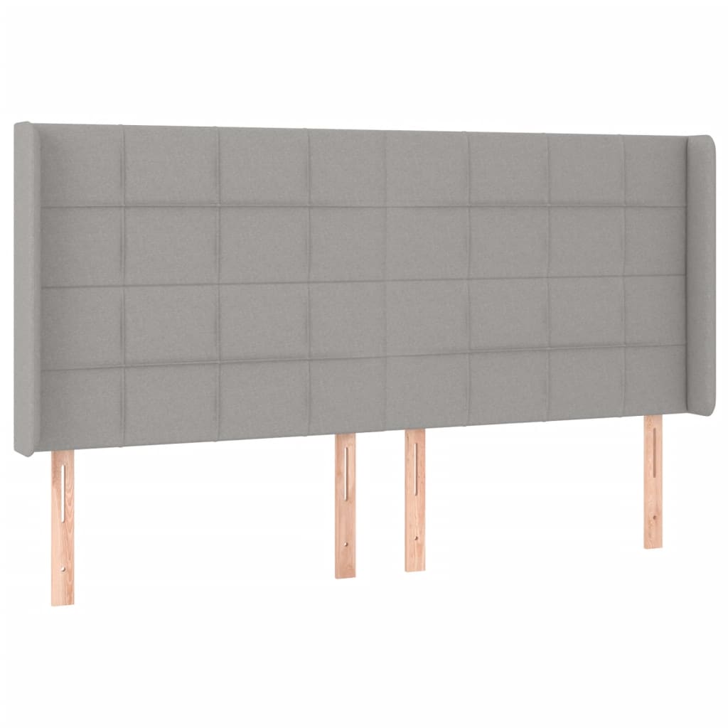 Sommier à lattes de lit matelas LED Gris clair 160x200 cm Tissu - XIOS