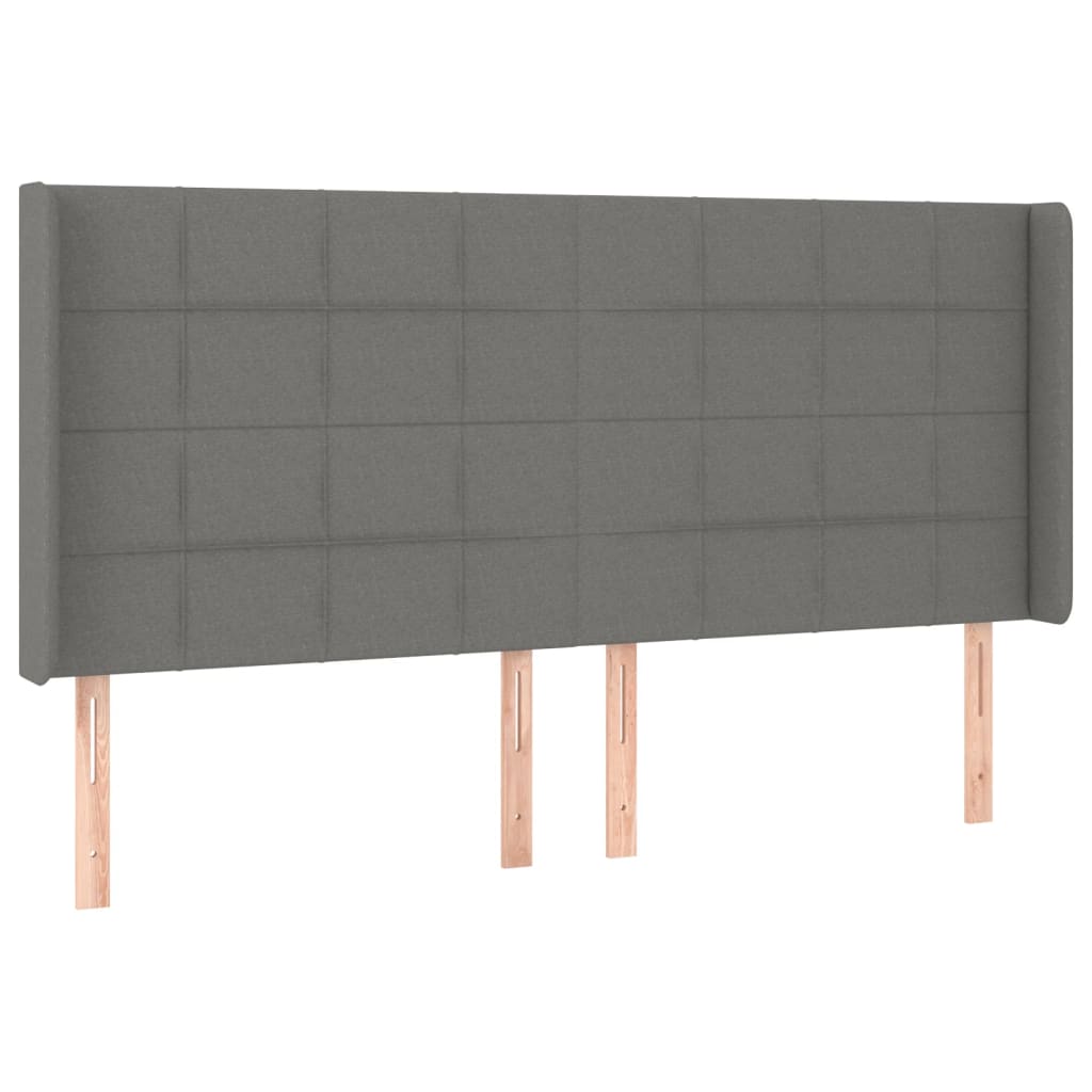 Sommier à lattes de lit matelas LED Gris foncé 160x200 cm Tissu - XIOS
