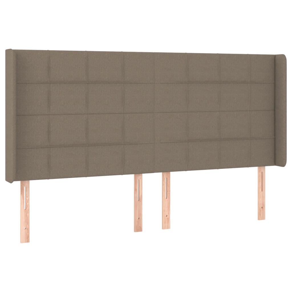 Sommier à lattes de lit matelas et LED Taupe 180x200 cm Tissu - XIOS