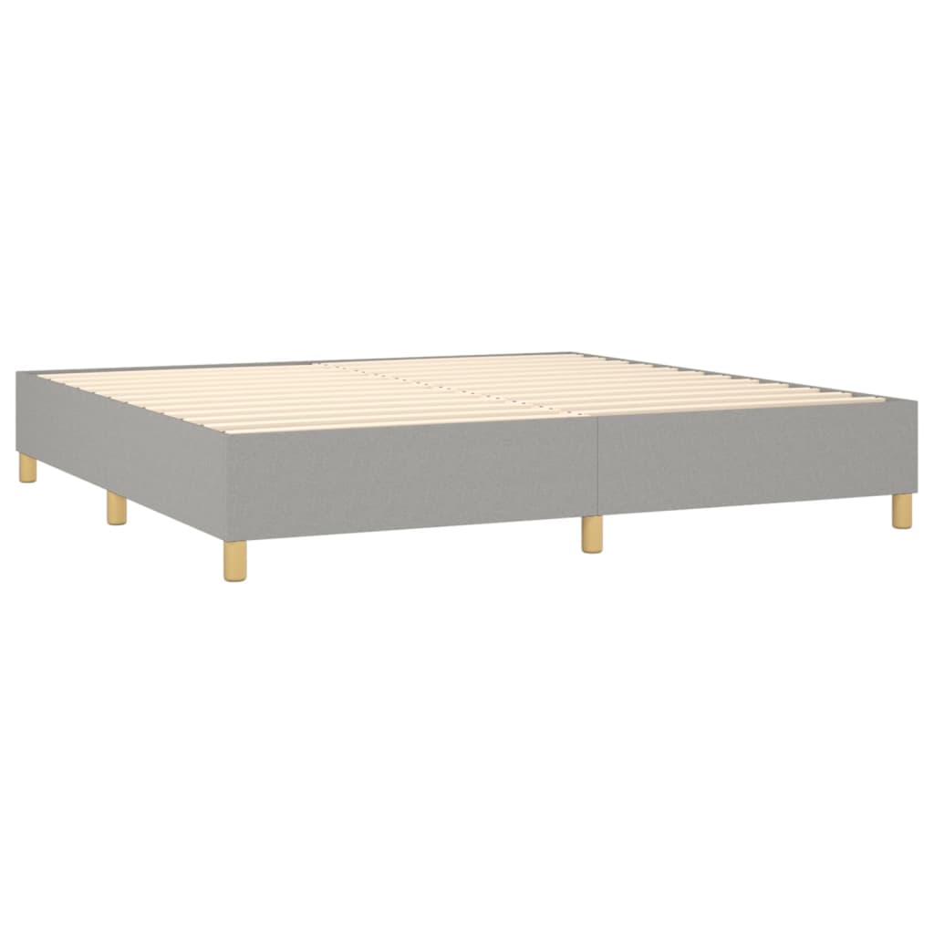 Sommier à lattes de lit matelas LED Gris clair 200x200 cm Tissu - XIOS
