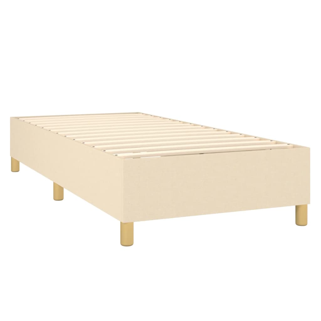 Sommier à lattes de lit matelas et LED Crème 90x200 cm Tissu - XIOS