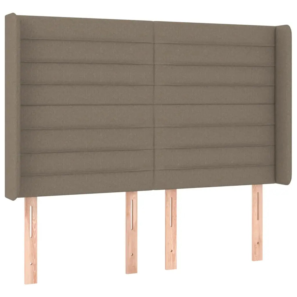 Sommier à lattes de lit matelas et LED Taupe 140x200 cm Tissu - XIOS