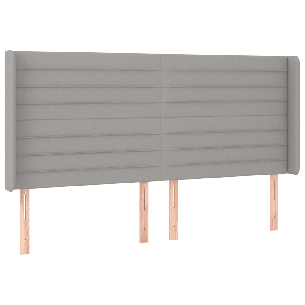 Sommier à lattes de lit matelas LED Gris clair 160x200 cm Tissu - XIOS