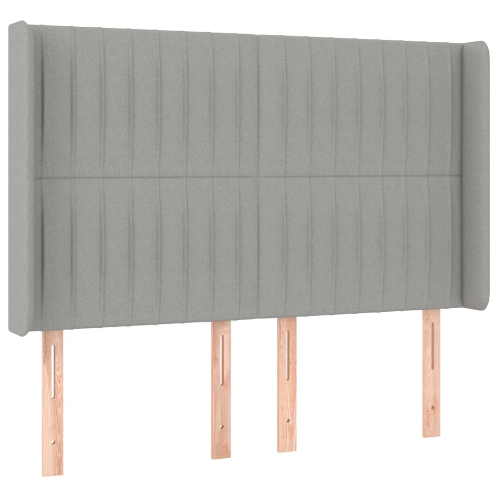 Sommier à lattes de lit matelas LED Gris clair 140x190 cm Tissu - XIOS