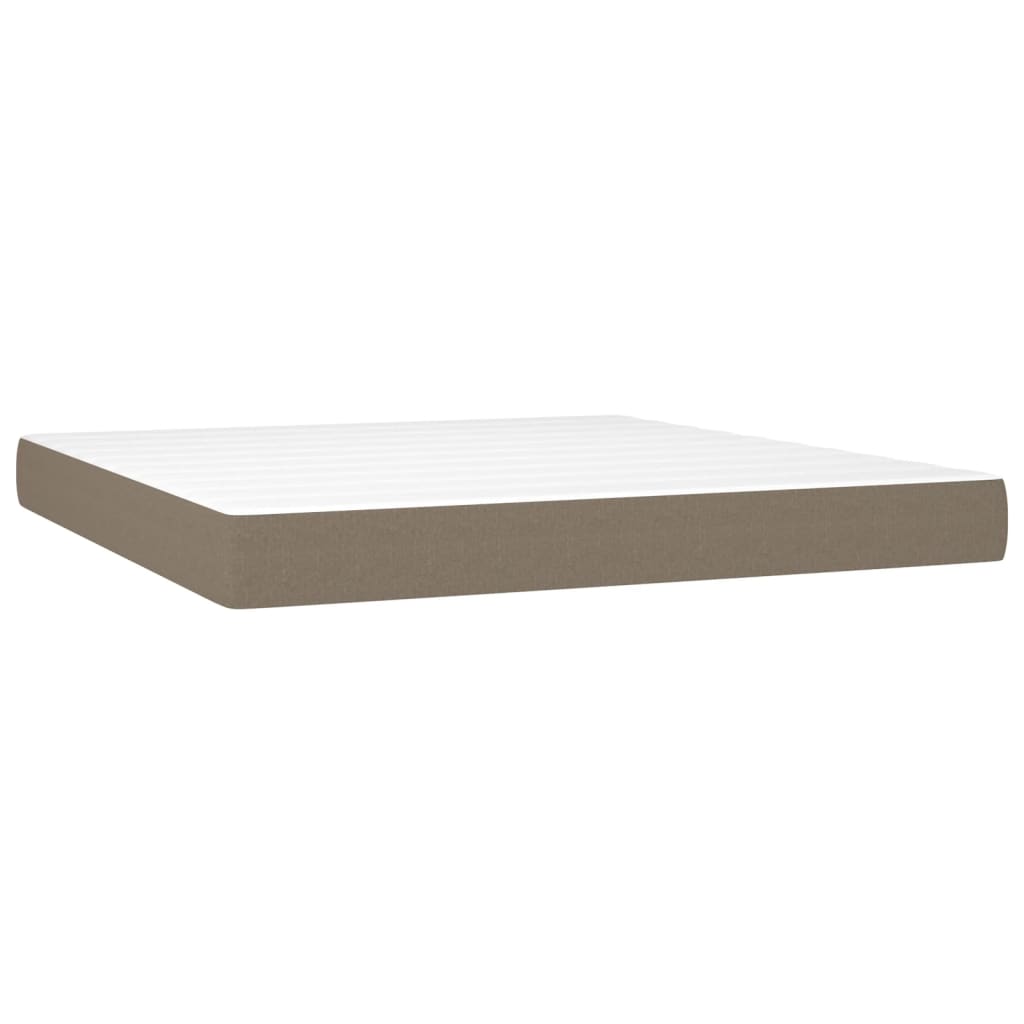 Sommier à lattes de lit matelas et LED Taupe 160x200 cm Tissu - XIOS