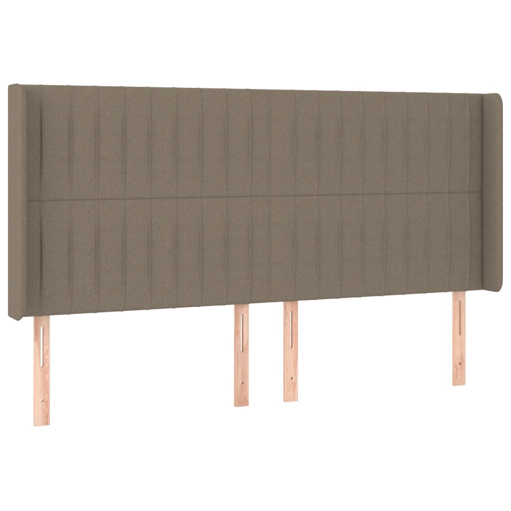 Sommier à lattes de lit matelas et LED Taupe 160x200 cm Tissu - XIOS