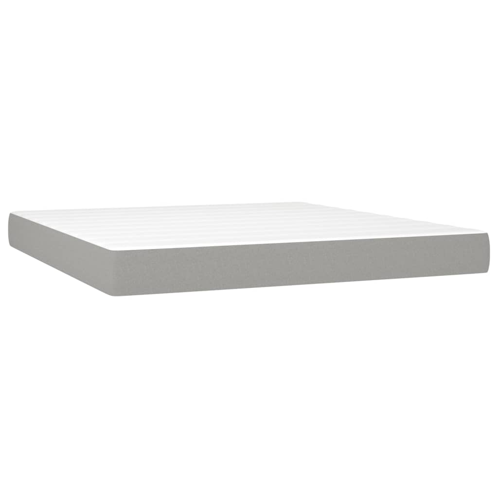 Sommier à lattes de lit matelas LED Gris clair 180x200 cm Tissu - XIOS