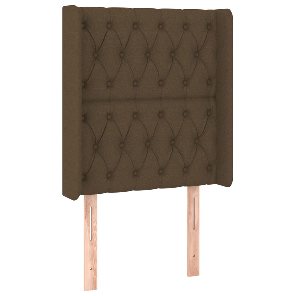 Sommier à lattes de lit matelas LED Marron foncé 80x200cm Tissu - XIOS