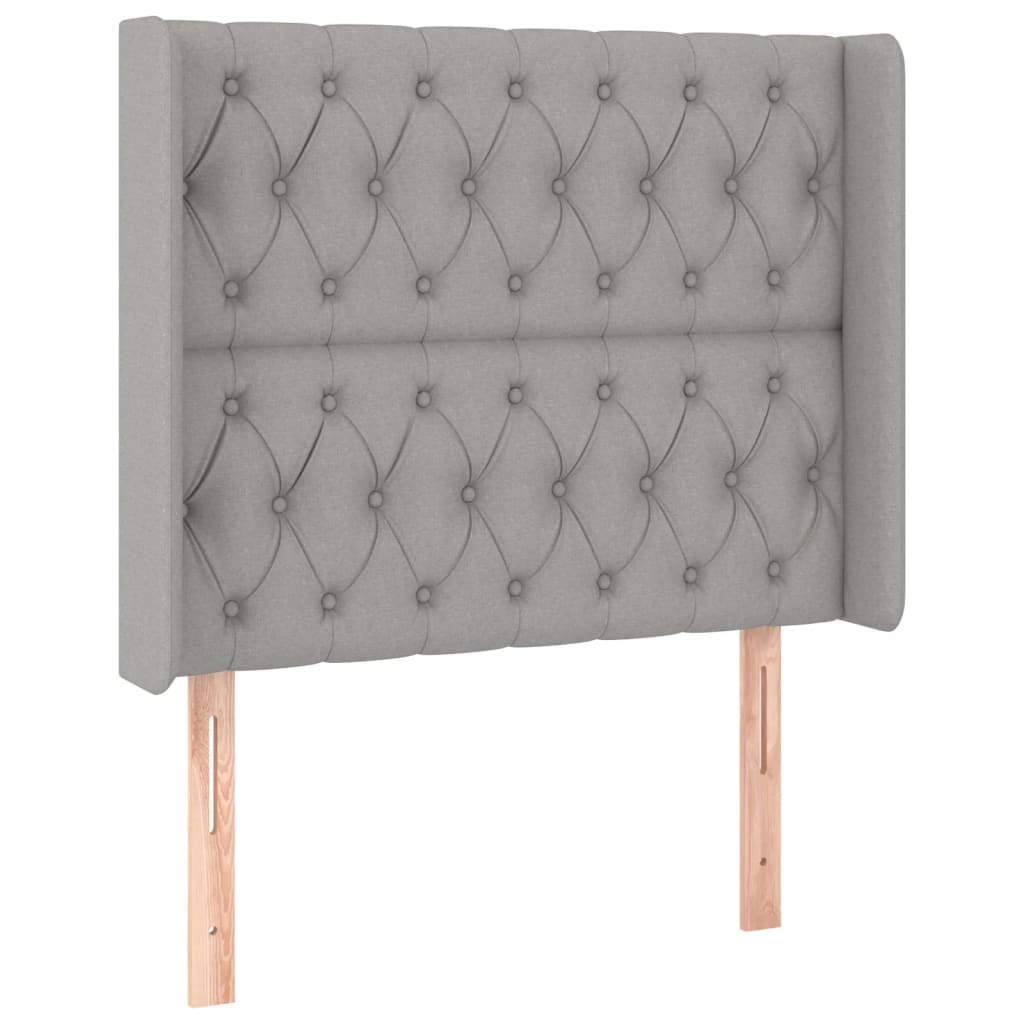 Sommier à lattes de lit matelas LED Gris clair 90x190cm Tissu - XIOS