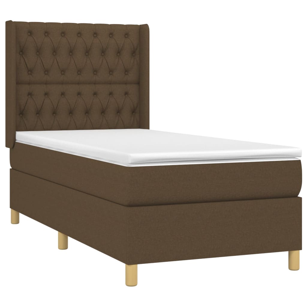 Sommier à lattes de lit matelas et LED Marron foncé 100x200cm - XIOS