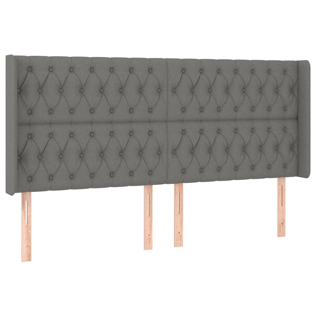 Sommier à lattes de lit matelas LED Gris foncé 180x200 cm Tissu - XIOS