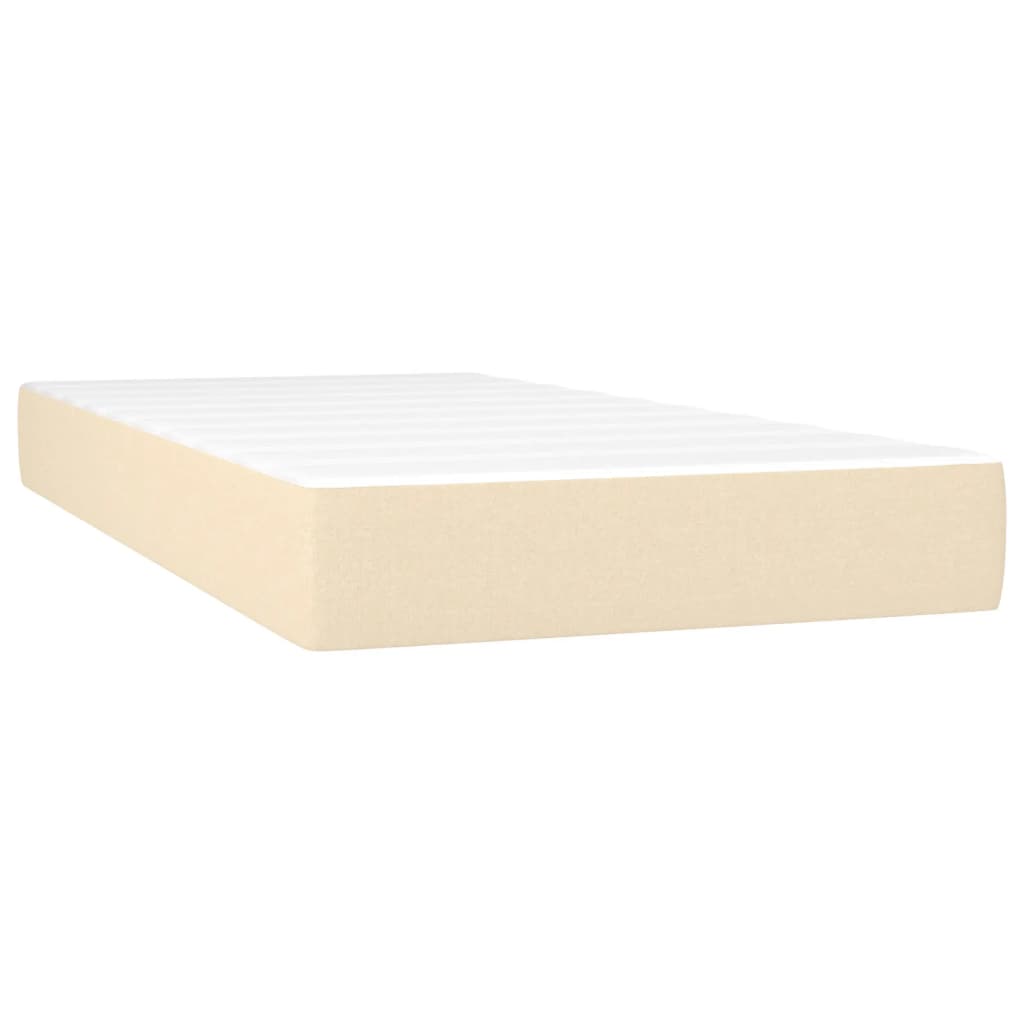 Sommier à lattes de lit matelas et LED Crème 80x200cm Tissu - XIOS