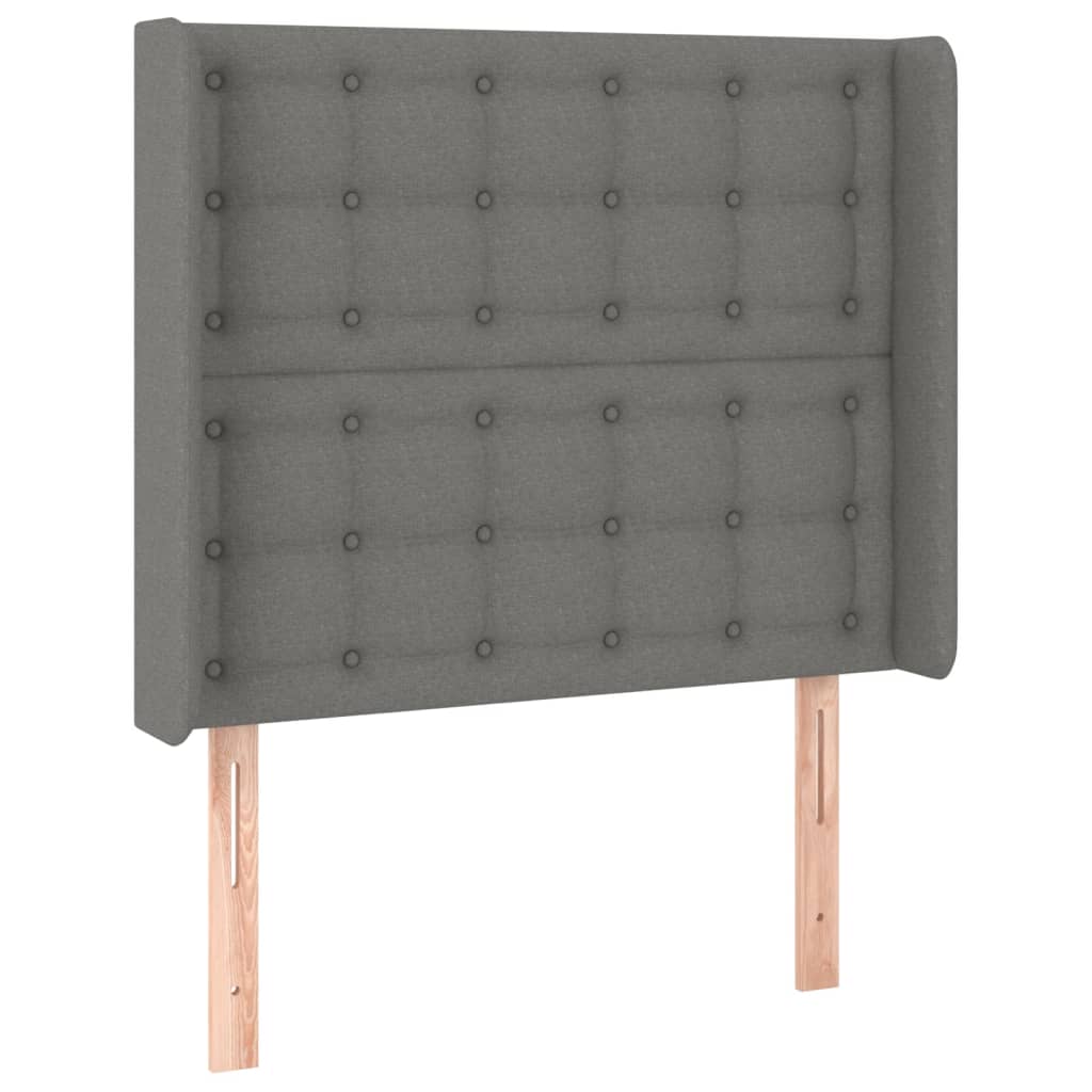 Sommier à lattes de lit matelas LED Gris foncé 100x200 cm Tissu - XIOS