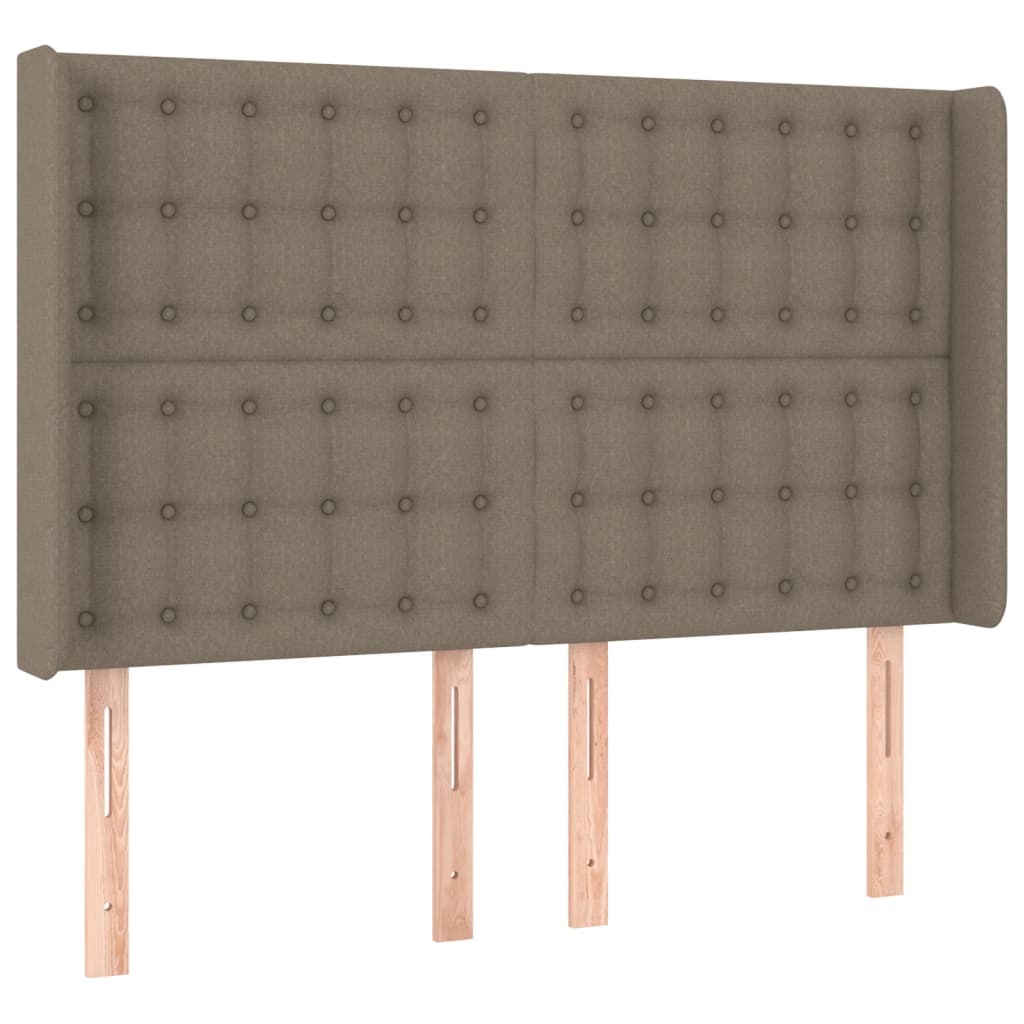Sommier à lattes de lit matelas et LED Taupe 140x200 cm Tissu - XIOS