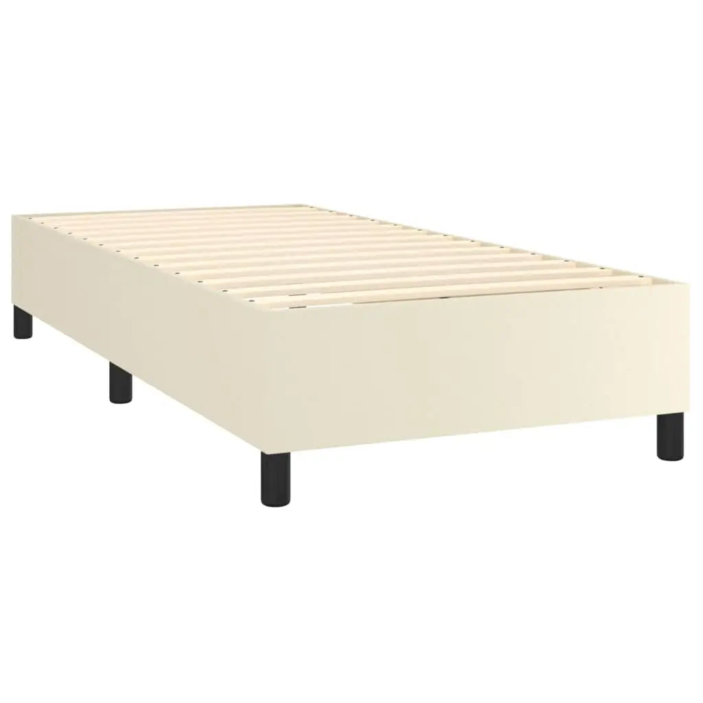 Sommier à lattes de lit matelas LED Crème 90x200cm Similicuir - XIOS