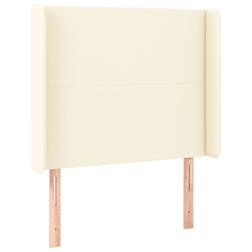 Sommier à lattes de lit matelas LED Crème 90x200cm Similicuir - XIOS