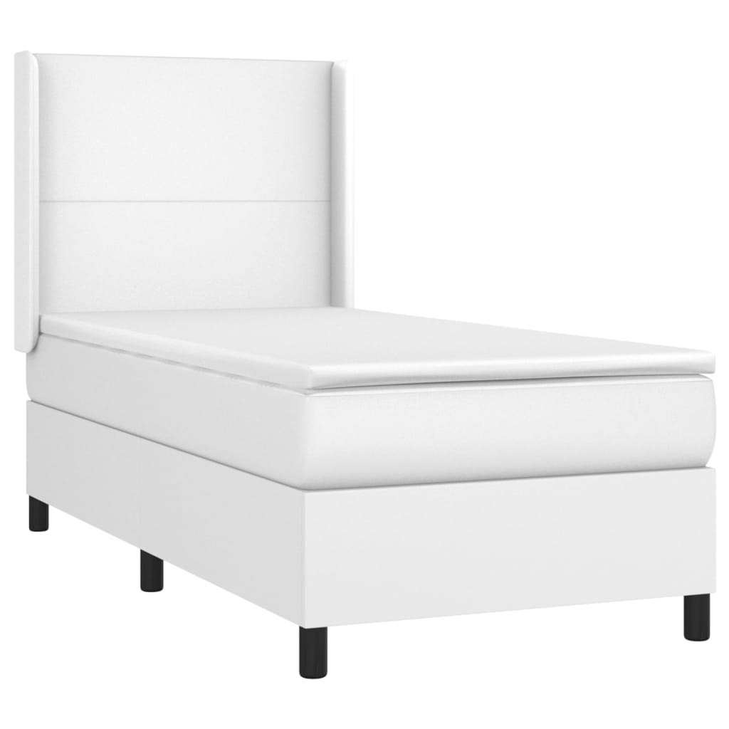 Sommier à lattes de lit matelas LED Blanc 100x200 cm Similicuir - XIOS