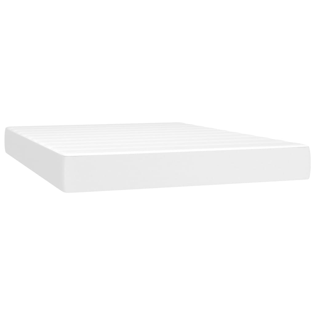Sommier à lattes de lit matelas LED Blanc 140x190 cm Similicuir - XIOS