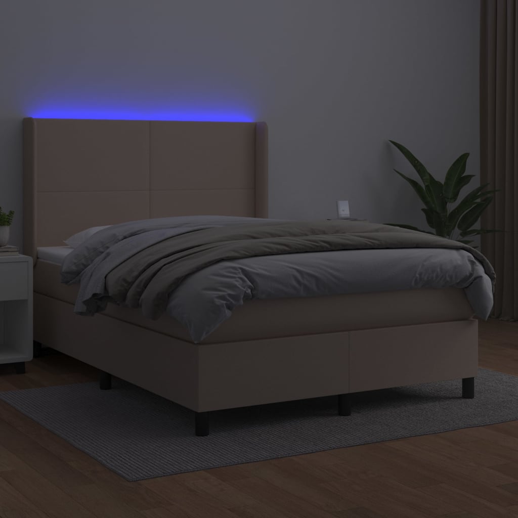 Sommier à lattes de lit matelas LED Cappuccino 140x190 cm - XIOS