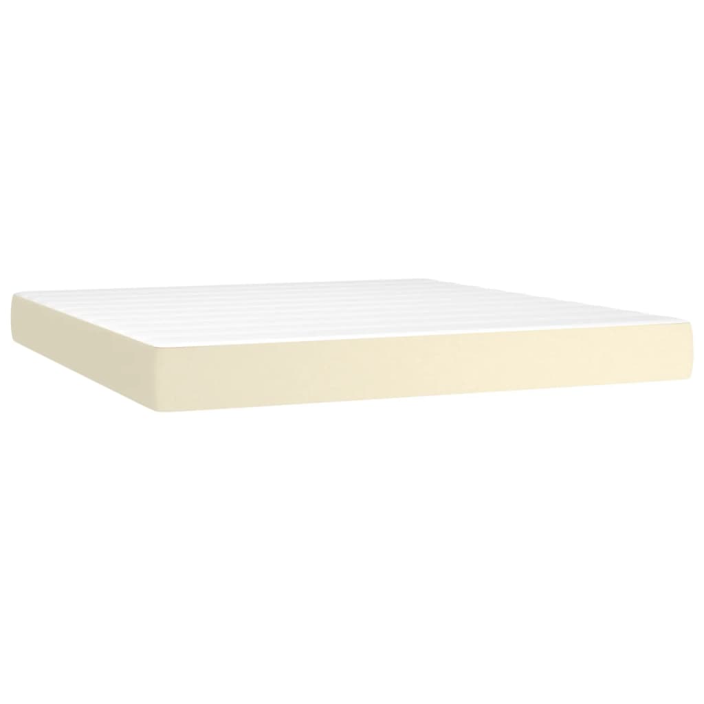 Sommier à lattes de lit matelas LED Crème 180x200 cm Similicuir
