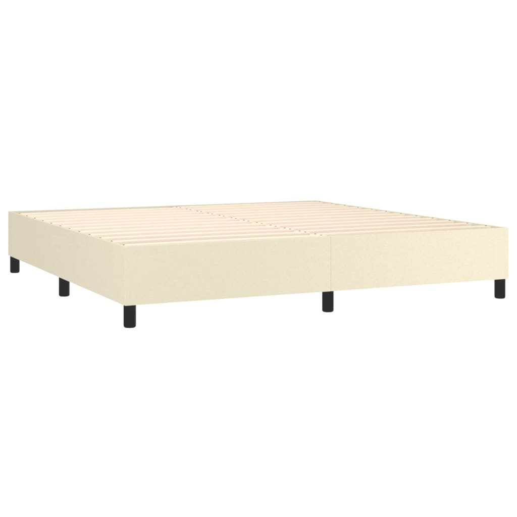 Sommier à lattes de lit matelas LED Crème 200x200 cm Similicuir - XIOS