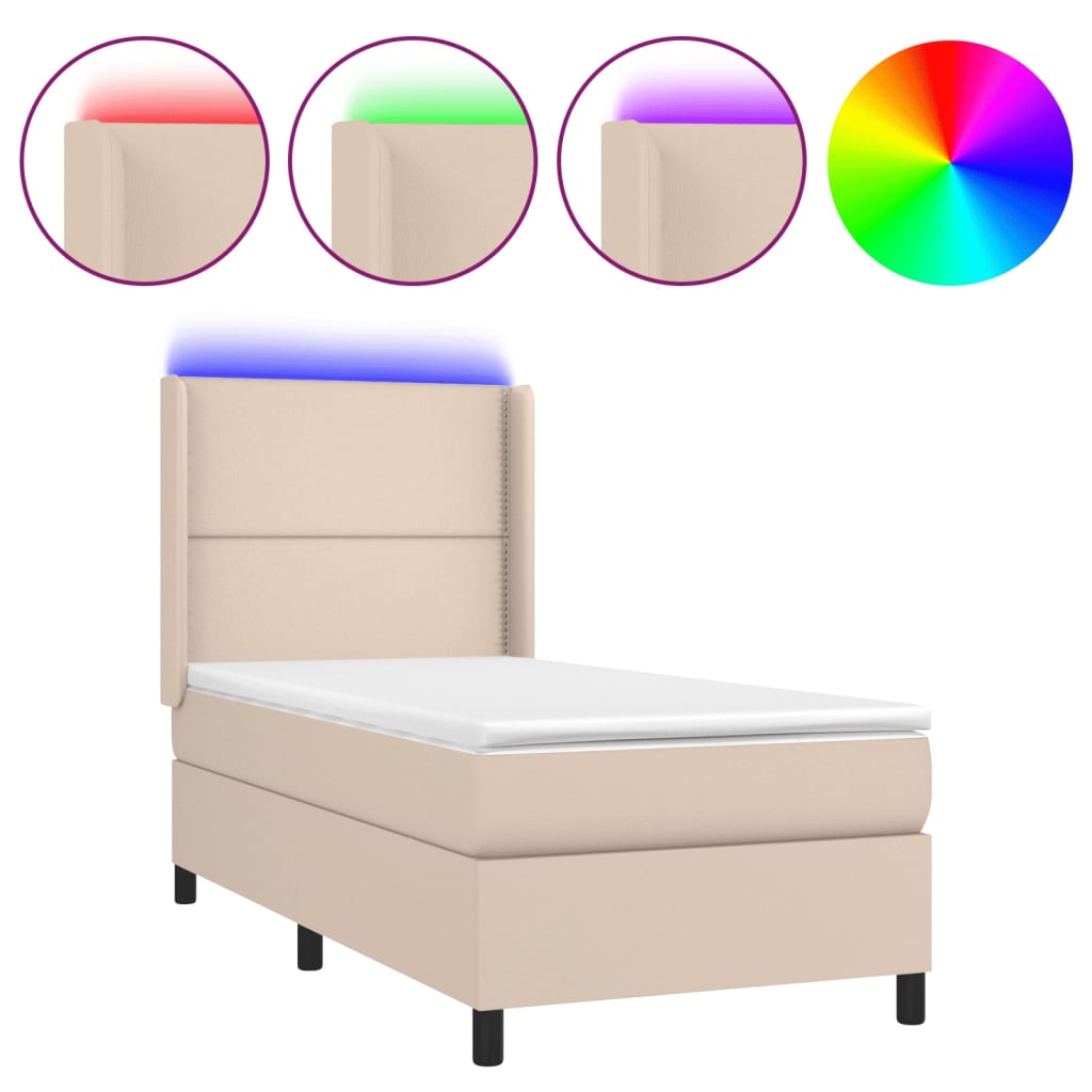 Sommier à lattes de lit matelas LED Cappuccino 90x200cm - XIOS